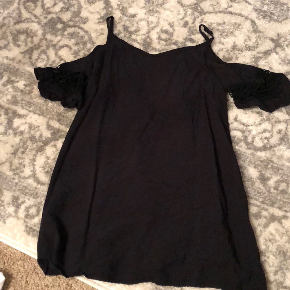 Cold shoulder black dress